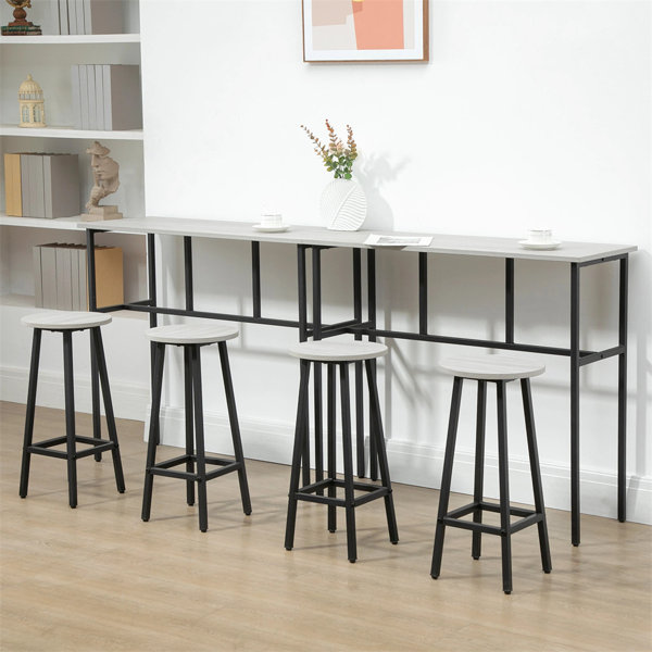 Narrow bar clearance table with stools